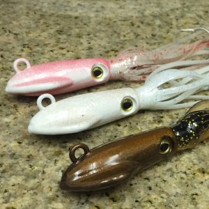 Lingcod squid jigs available in 3 hot colors!